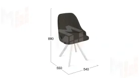 Стул Гранд К2 Белый матовый, Велюр Confetti Stone