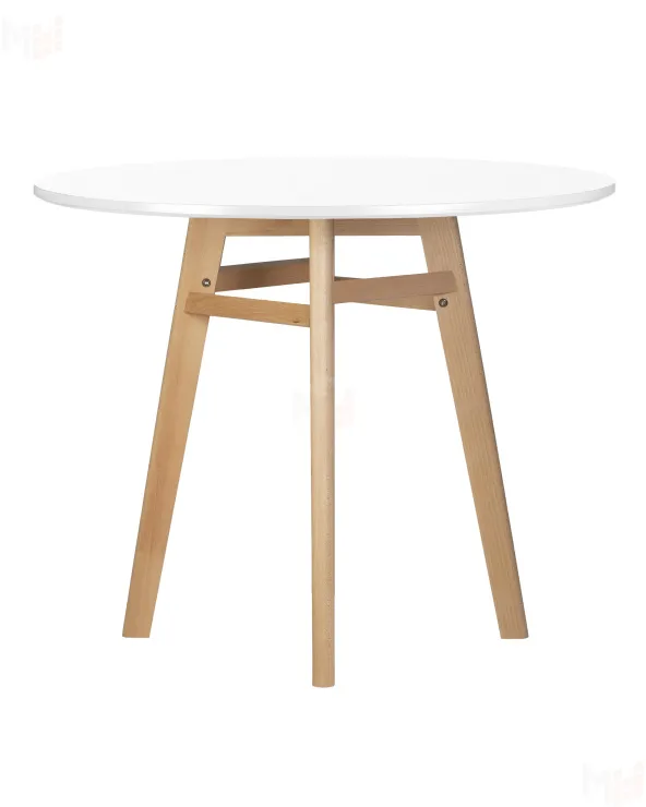 Стол обеденный DOBRIN ALBERT'90 (белая столешница, основание светлый бук)