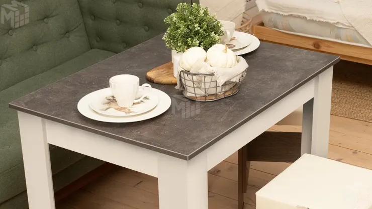 Стол обеденный Промо тип 1 Белый, Ателье темный