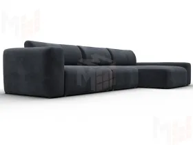 Диван угловой Лига-066 НПБ Лонг угол правый ( TOWER 11 темно-серый )