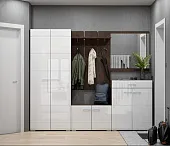 Модульная прихожая Вегас венге - белый глянец комплект 1 Модульная прихожая Вегас венге - белый глянец комплект 1