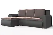 Угловой диван Ванкувер (левый)  Коричневый, Черный