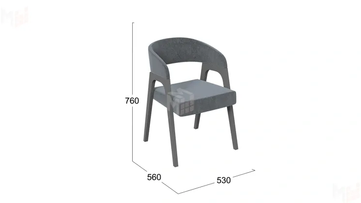 Кресло Техас 1 - W-101  Графит, тк. №219 Велюр Jercy graphite