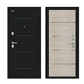 Входная металлическая дверь Лайн Букле черное/Cappuccino Veralinga