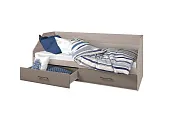 Кровать Ненси 80/2 ящика (ясень/капучино глянец) Кровать Ненси 80/2 ящика (ясень/капучино глянец)
