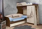 Кровать-чердак с низкой кроватью Фанки Тревел