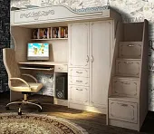 Кровать-чердак Фанки Кидз Классика с лестницей-комодом Кровать-чердак Фанки Кидз Классика с лестницей-комодом