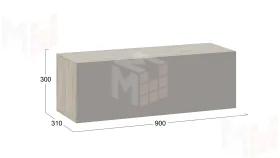 Шкаф навесной Глосс - ТД 319.03.26 Баттл Рок, Стекло Светлый Stone(St)
