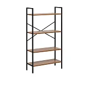 Стеллаж Leset Стилвуд 24 широкий, 4 полки (Чёрный/Орех лион светлый)