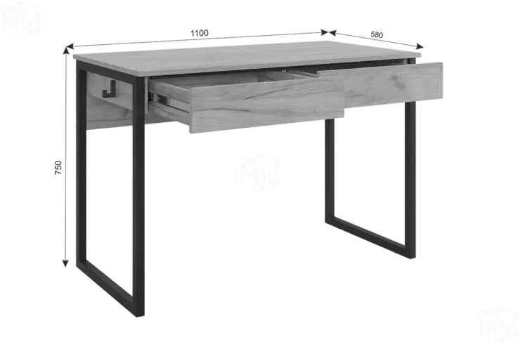 Стол Юниор графит/черный муар