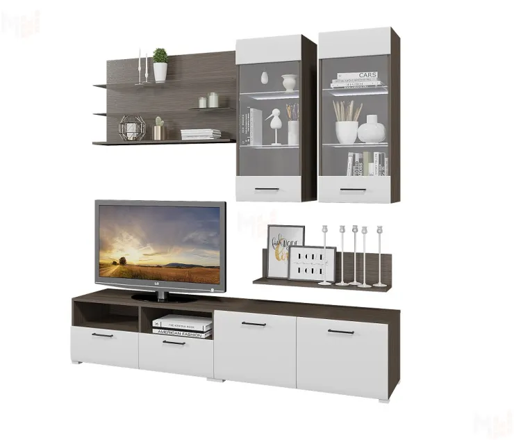 Гостиная Ненси-3 (венге/белый глянец)