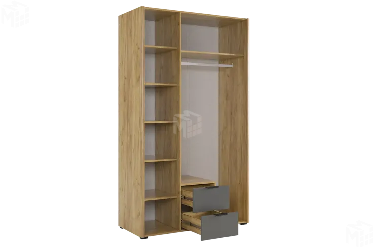 Шкаф трехдверный Адам  с зеркалом дуб крафт золотой/графит Шкаф трехдверный Адам  с зеркалом дуб крафт золотой/графит