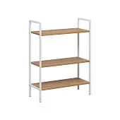 Стеллаж Leset Стилвуд 23 широкий, 3 полки (Белый/Дуб крафт золотой)