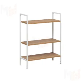 Стеллаж Leset Стилвуд 23 широкий, 3 полки (Белый/Дуб крафт золотой)