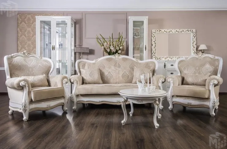 Диван Натали 3х местный белый глянец