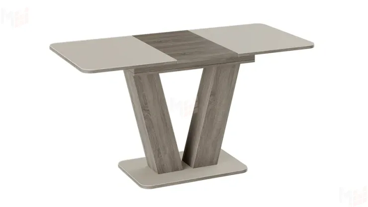 Стол раздвижной Чинзано Тип 1 Дуб Сонома трюфель, Стекло бежевое матовое