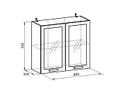 Венеция шкаф навесной L800 H720 (2 двери рамочные)