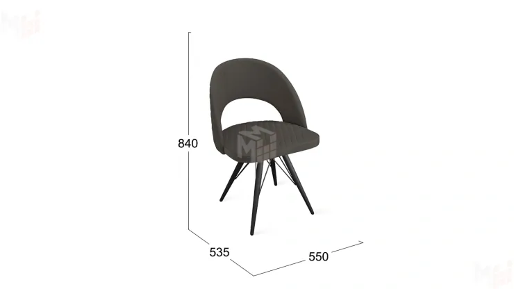 Стул Гэтсби К3 Черный муар, Велюр Confetti Stone