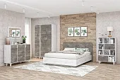 Спальный гарнитур ЭГО Бетон Светлый/Камень Темный  Вариант 8 Спальный гарнитур ЭГО Бетон Светлый/Камень Темный  Вариант 8