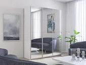 Шкаф-купе широкий  Прайм 3-х дверный Зеркало 240 см