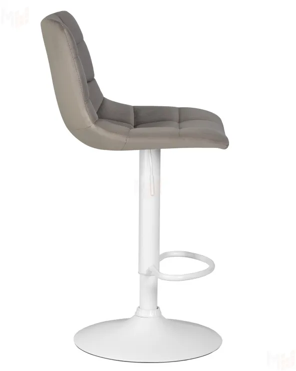 Стул барный DOBRIN TAILOR WHITE (серый велюр (MJ9-75))