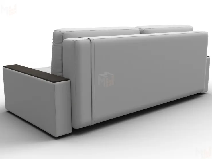 Диван прямой с декором Лига-096 НПБ ( Белый\Черный )