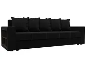 Диван прямой Дубай Лайт полки слева ( Черный )