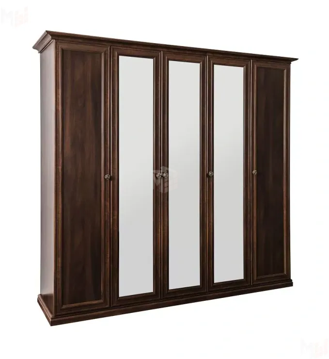 Шкаф Афина 5-дверный (2+1+2) с зеркалом караваджо