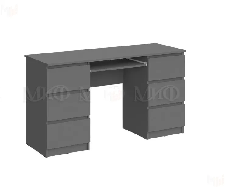 Стол компьютерный Челси 6 ящиков (графит)