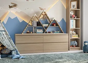 Комод Varma 4D шпон беленый дуб