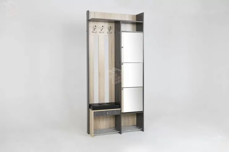 Прихожая Гретта 1 Ясень Черный/Дуб Сонома