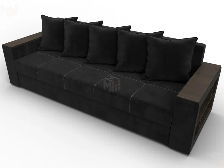 Диван прямой Дубай Лайт ( Черный )