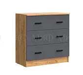 Комод Бася 3 ящика (крафт золотой/графит) Комод Бася 3 ящика (крафт золотой/графит)
