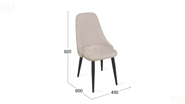 Стул Франк (конус) исп. 2 - ДП2-30 Черный матовый/Микровелюр  Catania Ivory (бежевый)