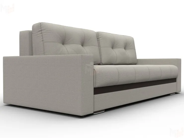 Диван прямой с декором Лига-096 НПБ ( Амур 02 Бежевый;Коричневый )