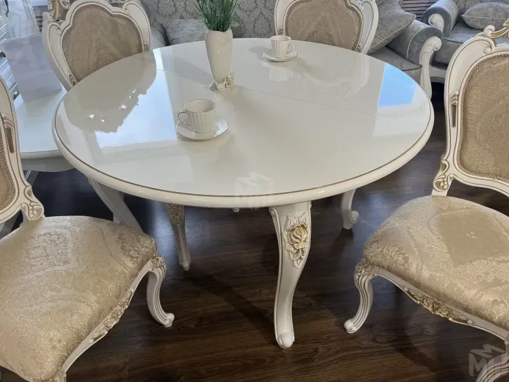 Стол Натали круглый белый глянец Стол Натали круглый белый глянец