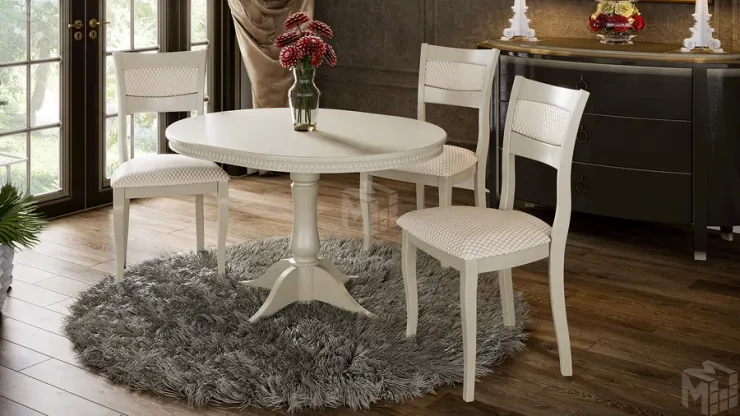 Стол обеденный Торонто Т1  исп. 2 - Б-121 Слоновая кость