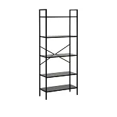 Стеллаж Leset Стилвуд 25 широкий, 5 полок (Чёрный/Чёрный)