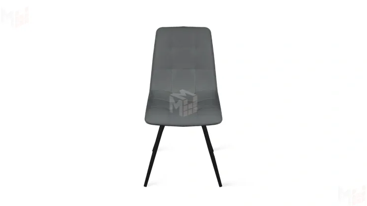 Стул Бруно (конус Т3) Черный муар матовый, Кожзам Серый