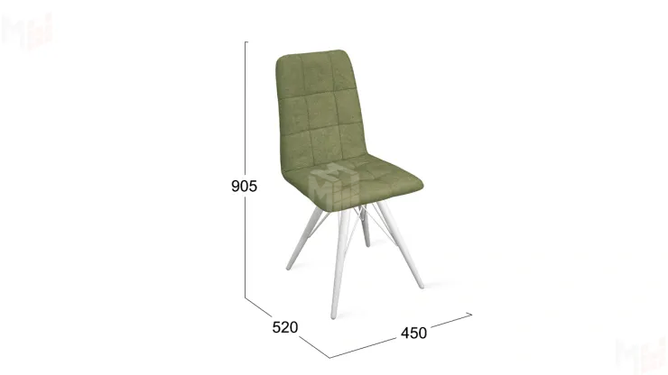 Стул Аспен К3 Белый матовый, Велюр Duna Olive