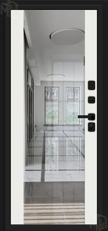 Входная металлическая дверь Лайнер-3 Black Carbon/Off-white