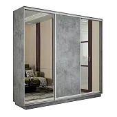 Шкаф-купе Экспресс трио 2 зеркала 1800 (Бетон)