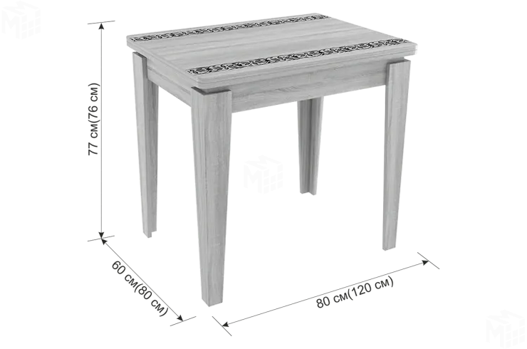 Стол обеденный раскладной Фантазия дуб крафт золотой Стол обеденный раскладной Фантазия дуб крафт золотой