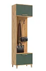 Прихожая Ирис Шкаф с вешалками Браш Мени Грин/Дуб Крафт