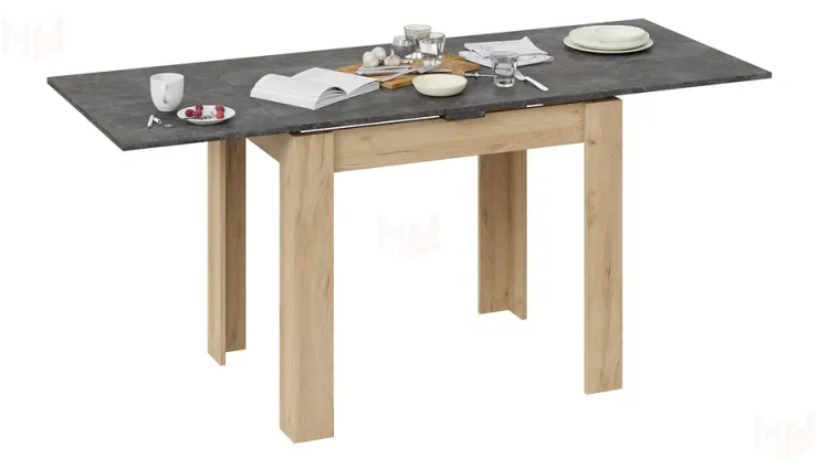 Стол раздвижной Промо тип 3 Дуб Крафт золотой, Ателье темное Стол раздвижной Промо тип 3 Дуб Крафт золотой, Ателье темное