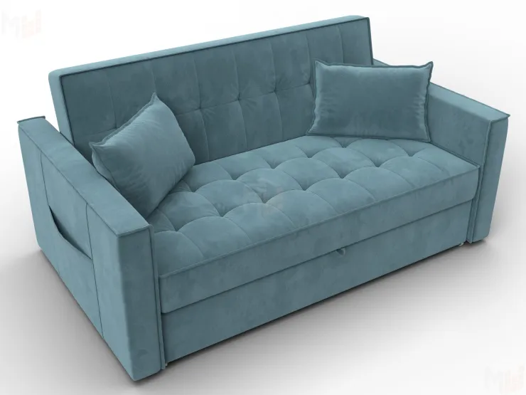 Диван прямой Лига-104 (140) ( SEVEN 113 бирюзовый )