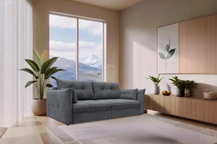 Диван прямой Лига-100 НПБ ( BRUT 16 темно-серый )