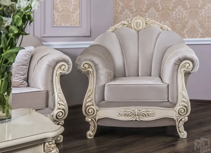 Кресло Марселла крем глянец