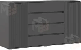 Комод 2 двери 4 ящика Марвэл Графит