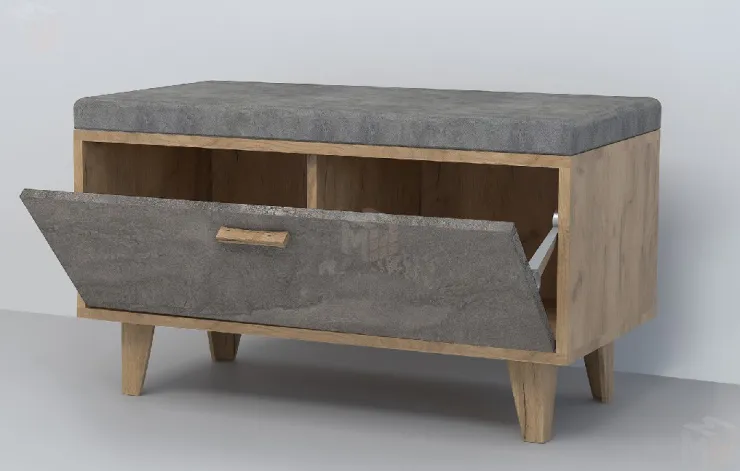 Обувница Об-1 Эго на ножках  Дуб Крафт/Камень Темный Обувница Об-1 Эго на ножках  Дуб Крафт/Камень Темный